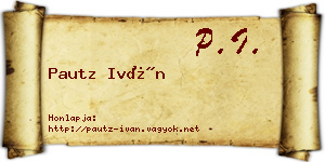 Pautz Iván névjegykártya